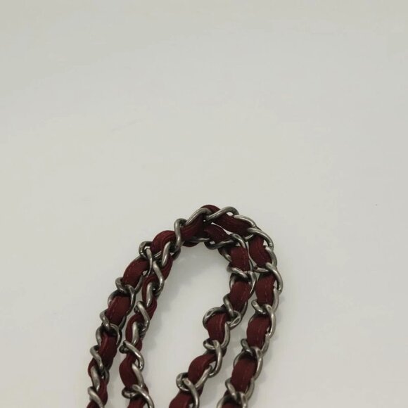 CHANEL Matelasse Chain Shoulder Bag Wool 2way Red CC - Picture 10 of 16